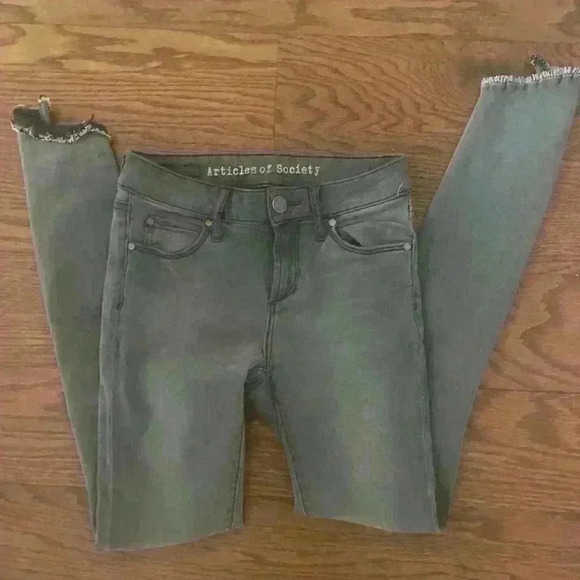 ARTICLES OF SOCIETY gray skinny jeans distressed sz 24 (00) Exc Con - Picture 6 of 7